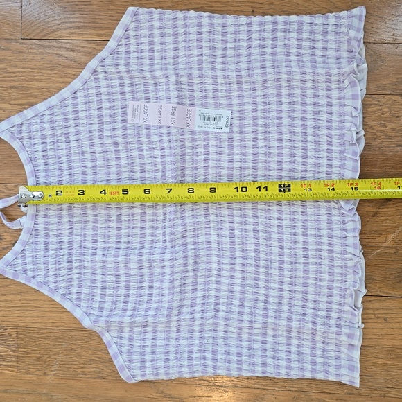 SO BRAND WOMENS JUNIOR PLUS PURPLE AND WHITE SMOCKING SUMMER TANK TOP SIZE XXL - Picture 11 of 12